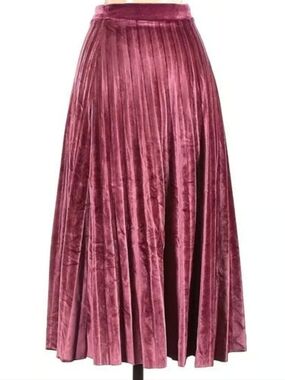 Skies Are Blue Burgandy Velvet Midi Skirt Size Small